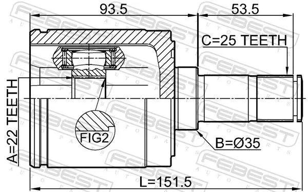 Handler.Part Joint kit, drive shaft FEBEST 0311ESMTRH 2