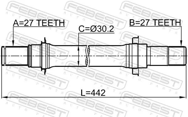 Handler.Part Drive shaft FEBEST 0312CL7ATRH 2