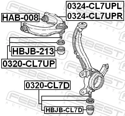 Handler.Part Ball joint FEBEST 0320CL7D 2