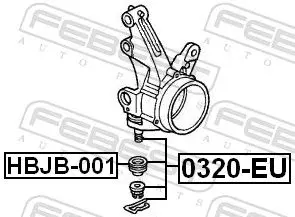 Handler.Part Ball joint FEBEST 0320EU 2