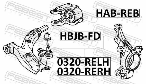 Handler.Part Ball joint FEBEST 0320RELH 2