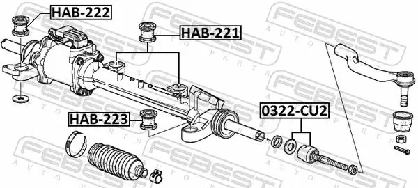 Handler.Part Tie rod axle joint FEBEST 0322CU2 2