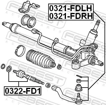 Handler.Part Tie rod axle joint FEBEST 0322FD1 2