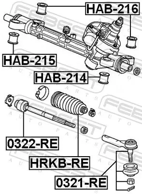 Handler.Part Tie rod axle joint FEBEST 0322RE 2