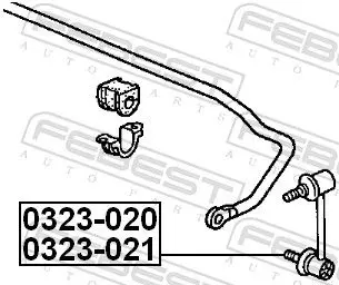 Handler.Part Rod/strut, stabiliser FEBEST 0323020 2