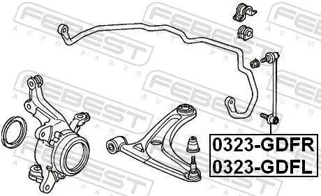 Handler.Part Rod/strut, stabiliser FEBEST 0323GDFR 2