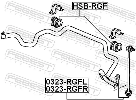 Handler.Part Rod/strut, stabiliser FEBEST 0323RGFR 2