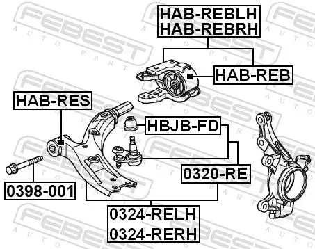 Handler.Part Track control arm FEBEST 0324RELH 2