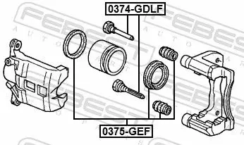 Handler.Part Repair kit, brake caliper FEBEST 0375GEF 2