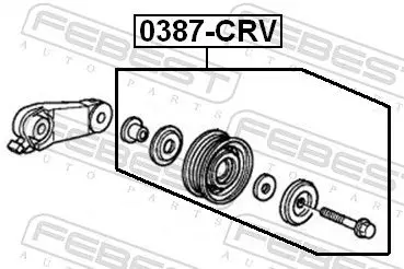 Handler.Part Tensioner pulley, v-ribbed belt FEBEST 0387CRV 2