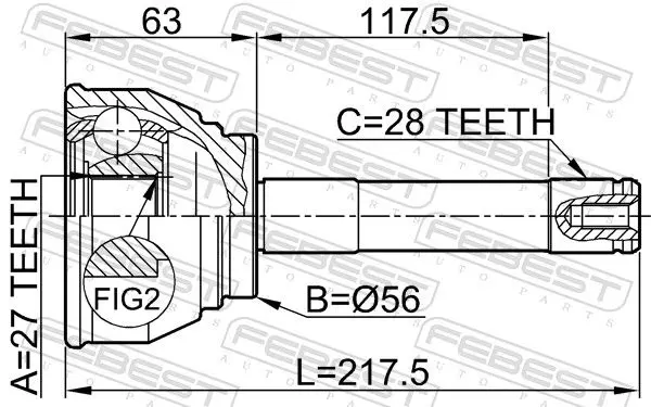 Handler.Part Joint, drive shaft FEBEST 0410014 2