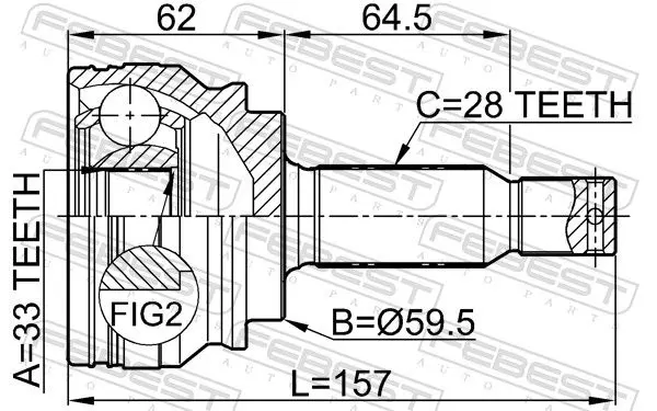 Handler.Part Joint kit, drive shaft FEBEST 0410CY34 2