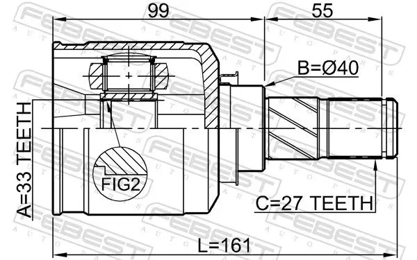 Handler.Part Joint, drive shaft FEBEST 0411CY34AT 2