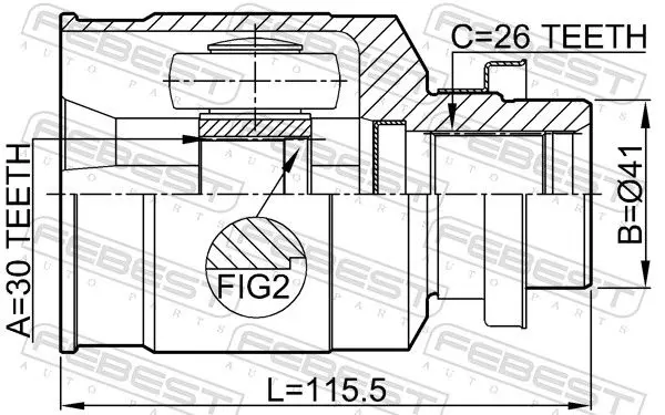 Handler.Part Joint, drive shaft FEBEST 0411N94RH 2