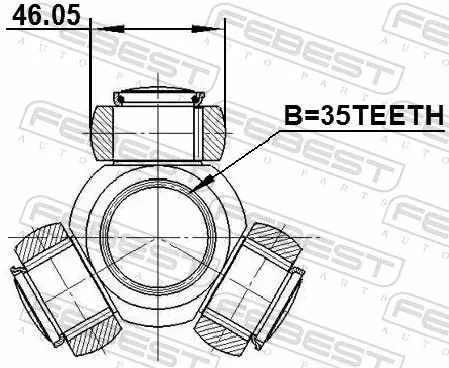 Handler.Part Tripod hub, drive shaft FEBEST 0416CW5 2