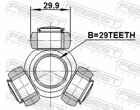 Handler.Part Tripod hub, drive shaft FEBEST 0416DA 2