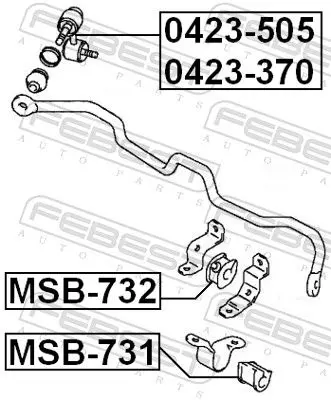 Handler.Part Rod/strut, stabiliser FEBEST 0423370 2