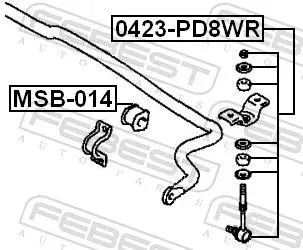 Handler.Part Rod/strut, stabiliser FEBEST 0423PD8WR 2