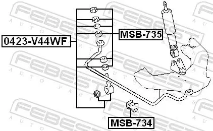 Handler.Part Rod/strut, stabiliser FEBEST 0423V44WF 2