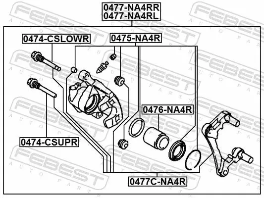 Handler.Part Guide bolt, brake caliper FEBEST 0474CSUPR 2