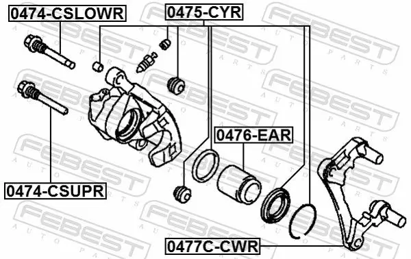 Handler.Part Repair kit, brake caliper FEBEST 0475CYR 2