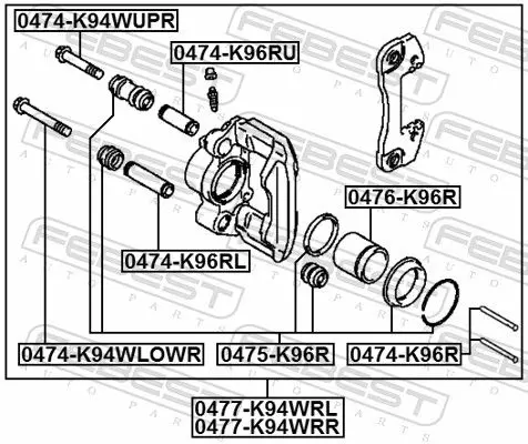 Handler.Part Repair kit, brake caliper FEBEST 0475K96R 2