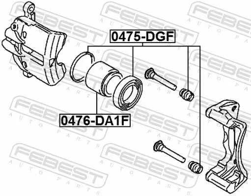 Handler.Part Piston, brake caliper FEBEST 0476DA1F 2