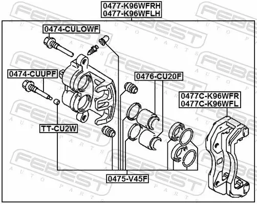 Handler.Part Brake caliper FEBEST 0477K96WFLH 2