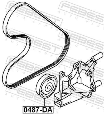 Handler.Part Tensioner pulley, v-ribbed belt FEBEST 0487DA 2