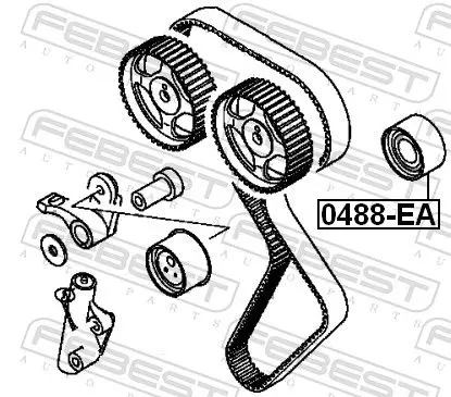 Handler.Part Deflection/guide pulley, timing belt FEBEST 0488EA 2