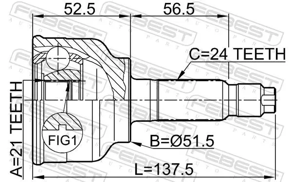 Handler.Part Joint kit, drive shaft FEBEST 0510004 2