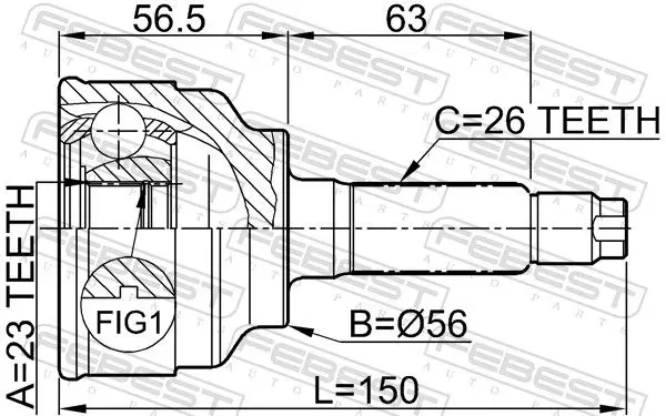 Handler.Part Joint, drive shaft FEBEST 0510005 2