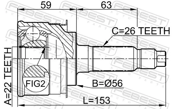 Handler.Part Joint, drive shaft FEBEST 0510009 2