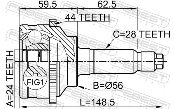 Handler.Part Joint, drive shaft FEBEST 0510041A44 2