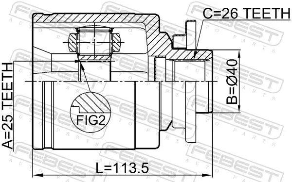 Handler.Part Joint, drive shaft FEBEST 0511B25LH 2