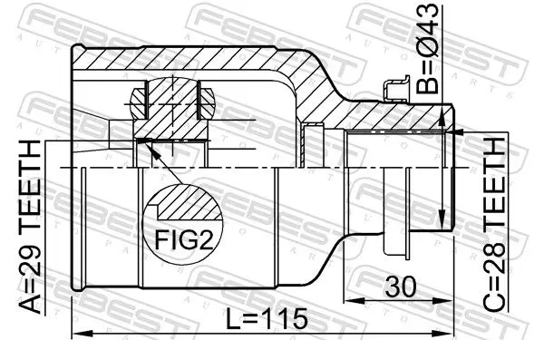 Handler.Part Joint, drive shaft FEBEST 0511CPRH 2