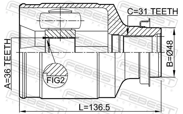 Handler.Part Joint, drive shaft FEBEST 0511CX7RH 2