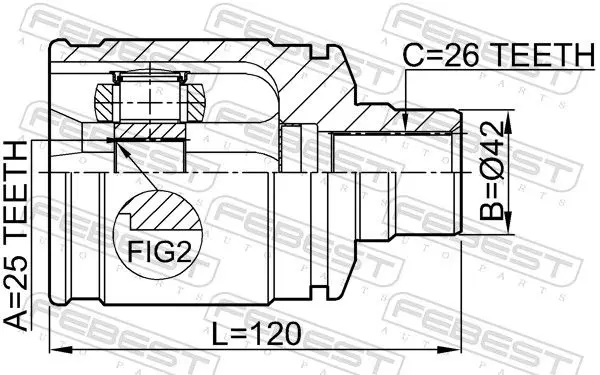 Handler.Part Joint, drive shaft FEBEST 0511GDRH 2