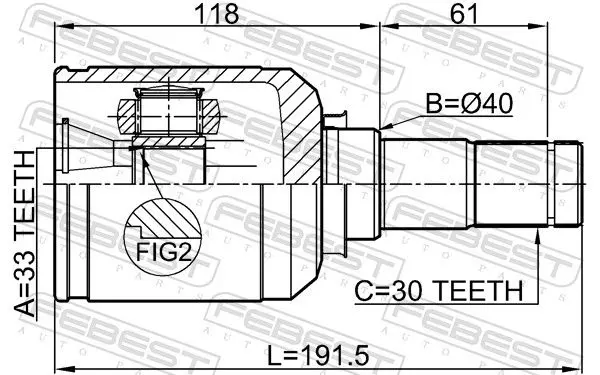 Handler.Part Joint, drive shaft FEBEST 0511MPVLH 2