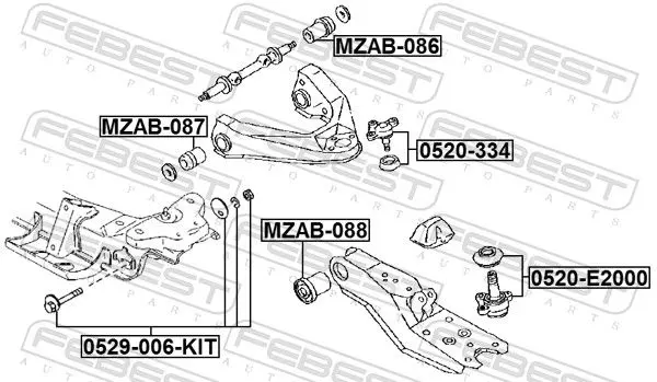 Handler.Part Ball joint FEBEST 0520E2000 2