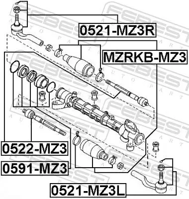 Handler.Part Tie rod end FEBEST 0521MZ3R 2