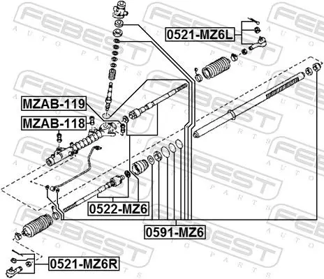 Handler.Part Tie rod end FEBEST 0521MZ6L 2