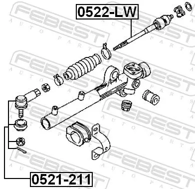 Handler.Part Tie rod axle joint FEBEST 0522LW 2