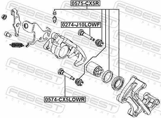 Handler.Part Guide bolt, brake caliper FEBEST 0574CX5LOWR 2