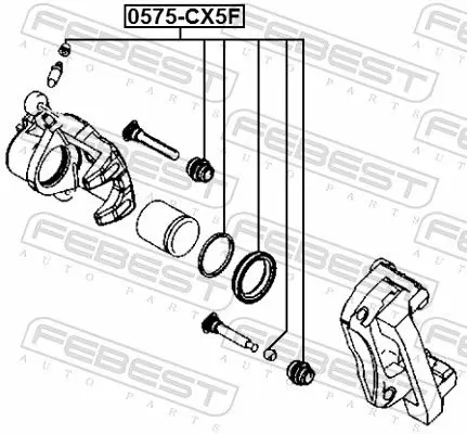 Handler.Part Repair kit, brake caliper FEBEST 0575CX5F 2