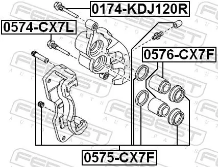 Handler.Part Repair kit, brake caliper FEBEST 0575CX7F 2