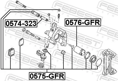 Handler.Part Repair kit, brake caliper FEBEST 0575GFR 2