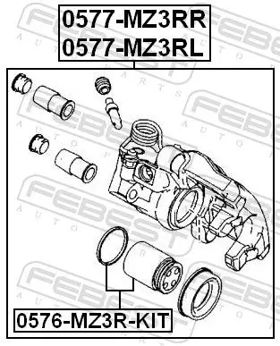 Handler.Part Repair kit, brake caliper FEBEST 0576MZ3RKIT 2