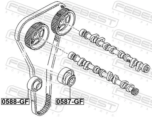 Handler.Part Tensioner pulley, timing belt FEBEST 0587GF 2