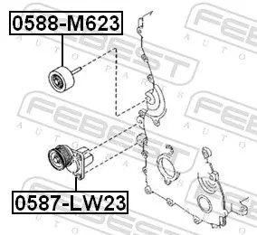 Handler.Part Belt tensioner, v-ribbed belt FEBEST 0587LW23 2